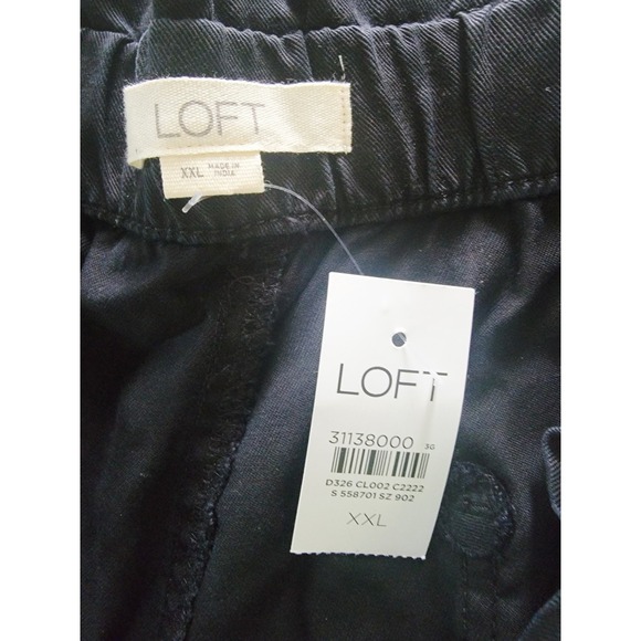 Loft By Ann Taylor 2X Womens Pull on‎ Pants Black Pockets Drawstring Wide LegNWT - Picture 6 of 8
